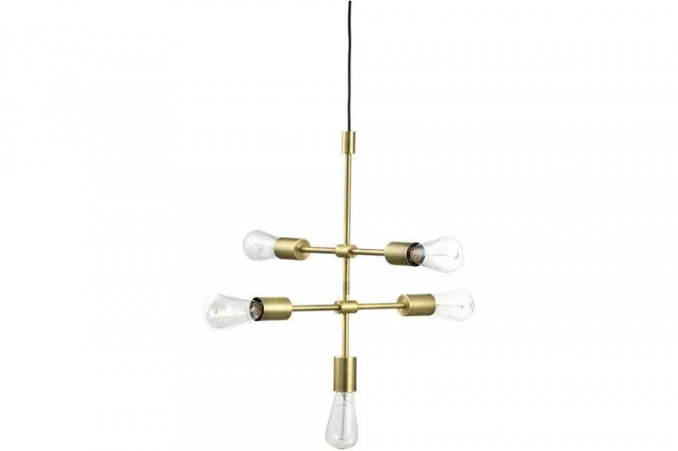 Lustra maro alama din otel cu 5 becuri Piper Bolia - PARIS14A.RO