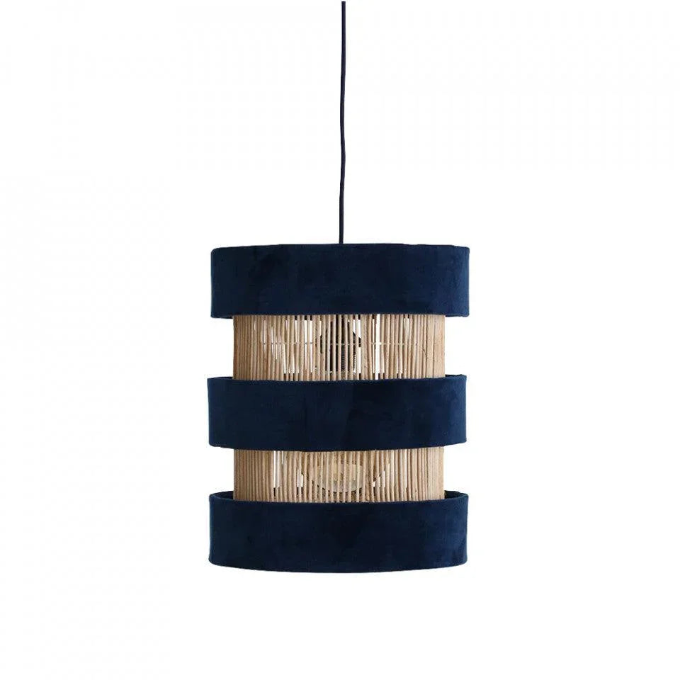 Lustra maro/albastra din ratan si catifea Suave Rings Raw Materials - PARIS14A.RO