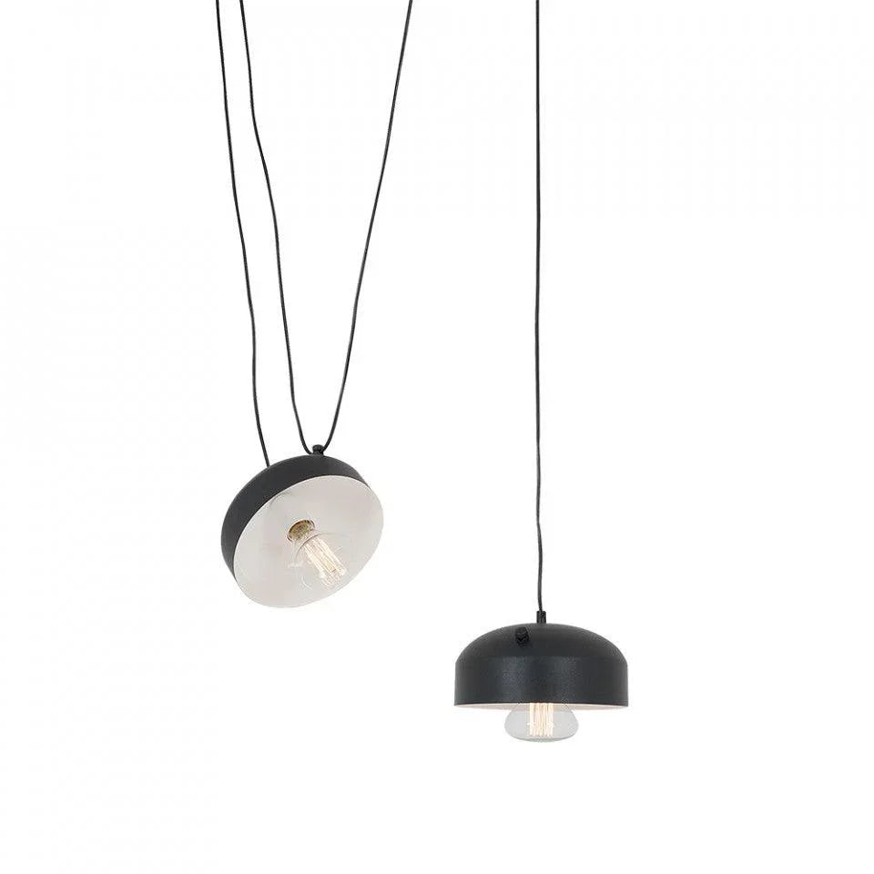 Lustra neagra din otel cu 2 becuri Popo Flat L Custom Form - PARIS14A.RO