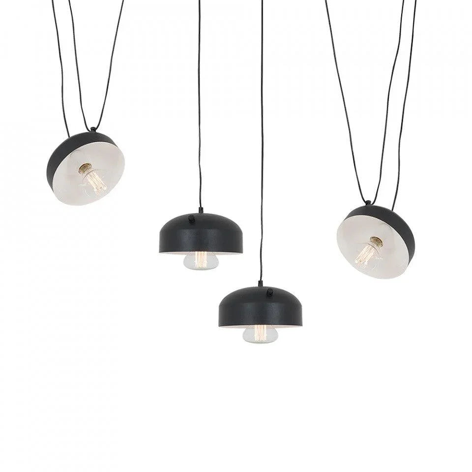 Lustra neagra din otel cu 4 becuri Popo Flat L Custom Form - PARIS14A.RO