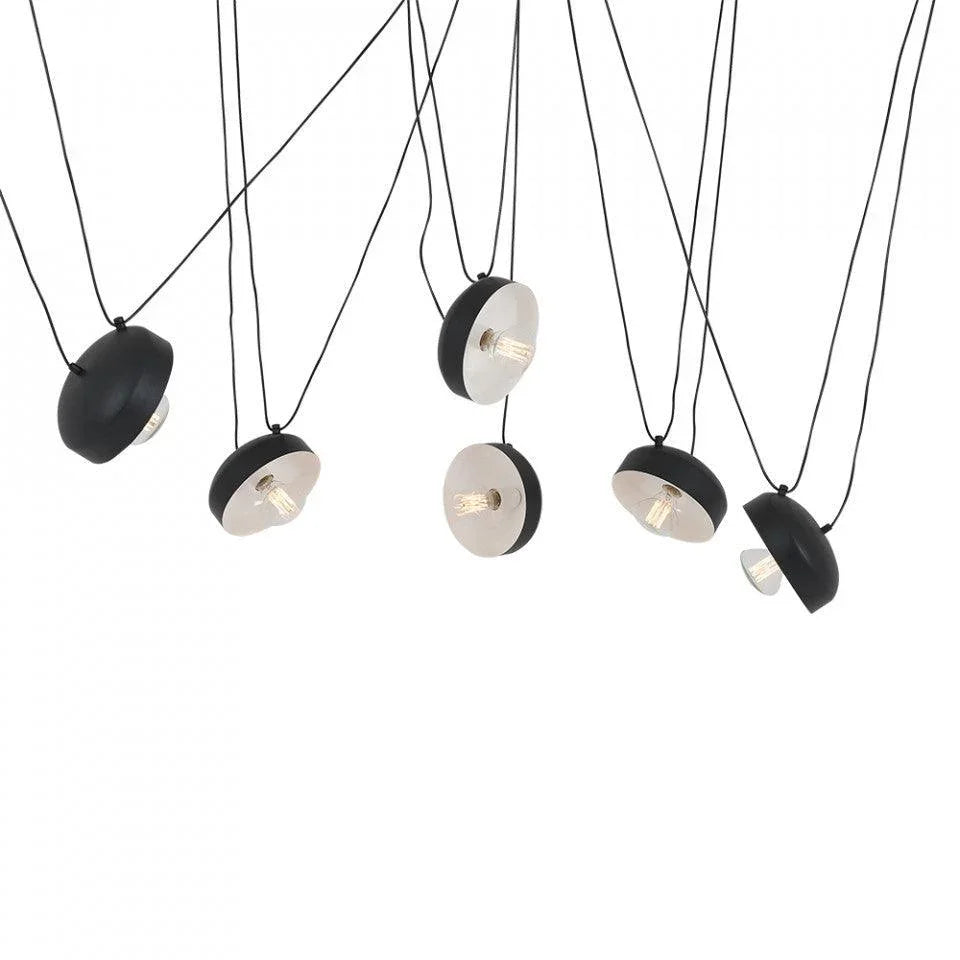 Lustra neagra din otel cu 6 becuri Popo Flat L Custom Form - PARIS14A.RO