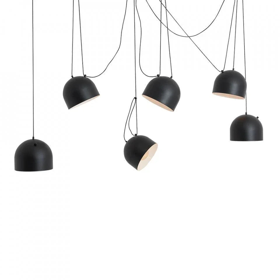 Lustra neagra din otel cu 6 becuri Popo L Custom Form - PARIS14A.RO