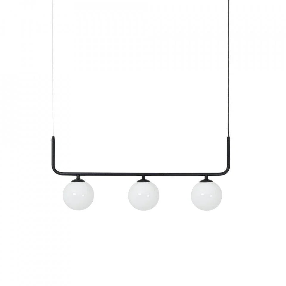Lustra neagra din sticla si otel cu 3 becuri Catkin Custom Form - PARIS14A.RO