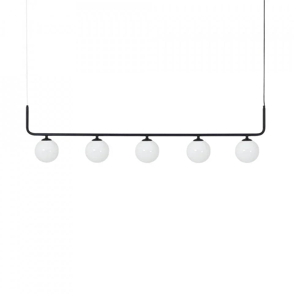 Lustra neagra din sticla si otel cu 5 becuri Catkin Custom Form - PARIS14A.RO