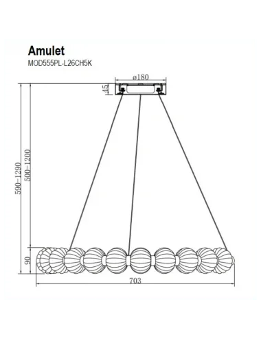 Lustra rotunda creativa cristal Amulet Maytoni - PARIS14A.RO