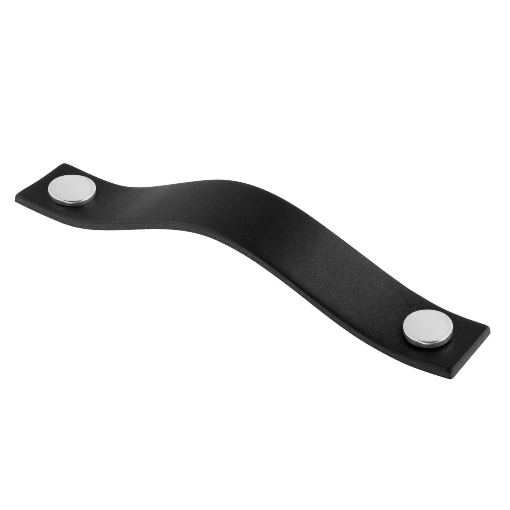 MANER LEVANTO CC128 CHROME/BLACK LEATHER inaltime 25 mm, grosime 2,5 mm, lungime 158 mm - PARIS14A.RO