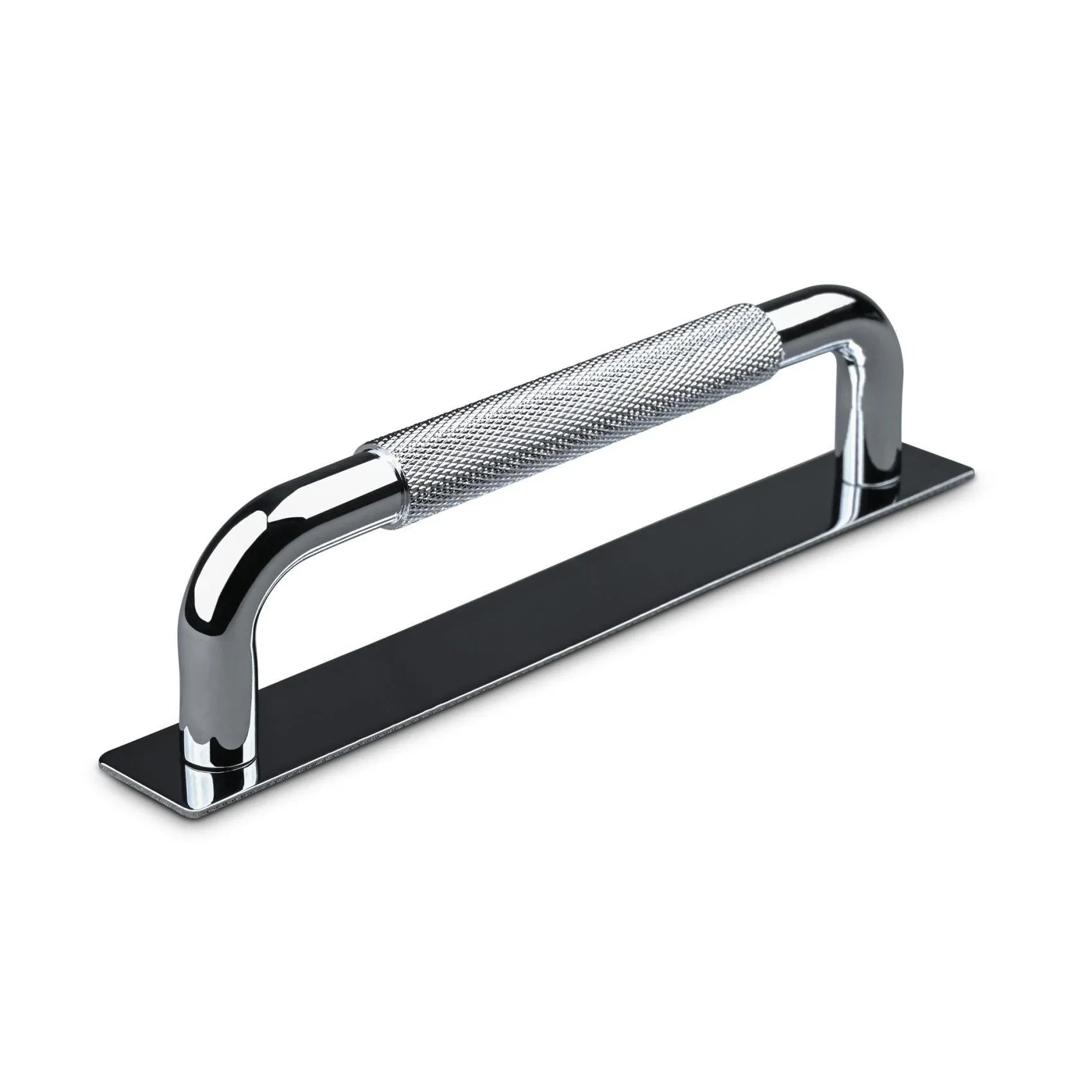 MANER PERUGIA CC128 KNURLED CHROME inaltime 34 mm, grosime 12 mm, lungime 138 mm - PARIS14A.RO