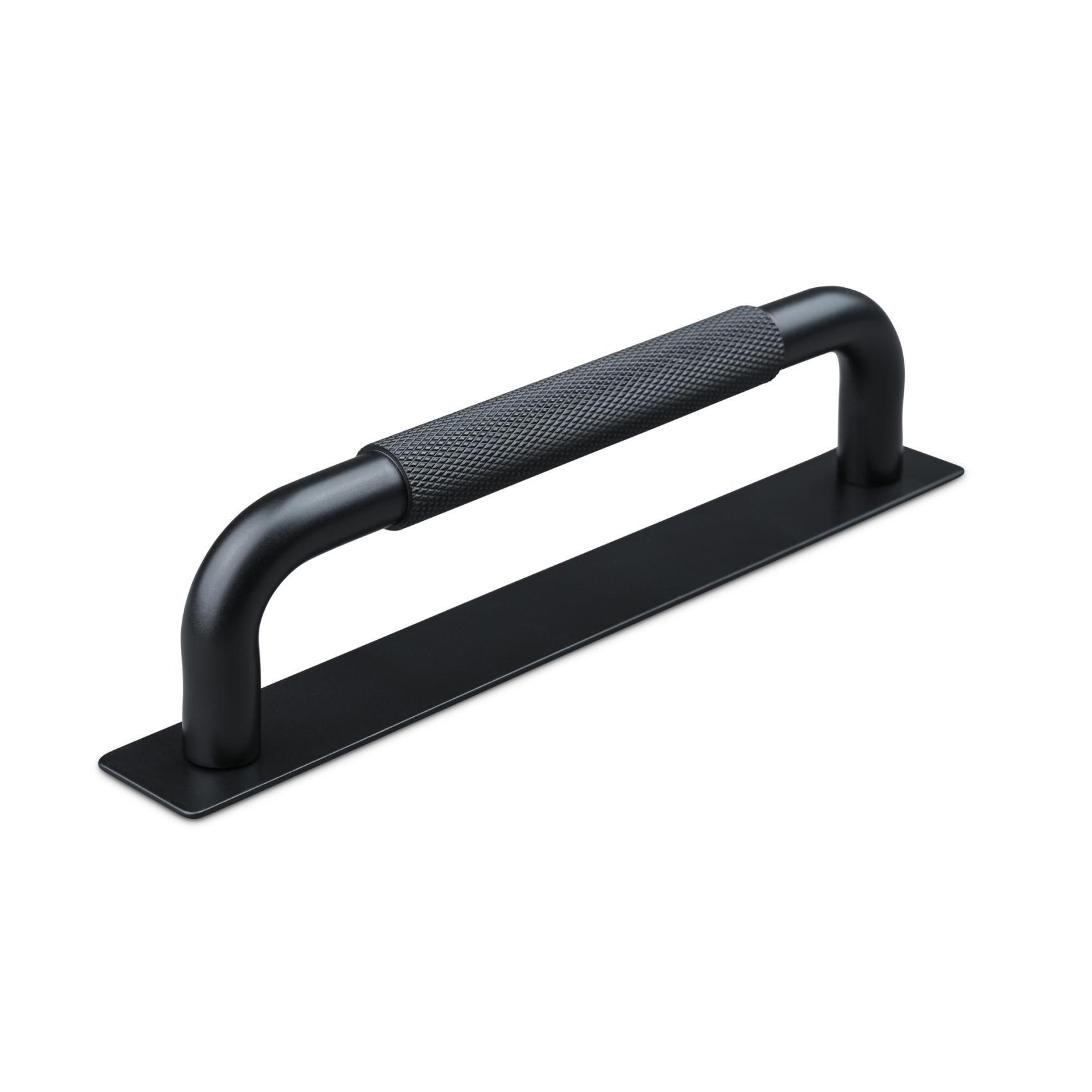 MANER PERUGIA CC128 KNURLED MAT BLACK inaltime 34 mm, grosime 12 mm, lungime 138 mm - PARIS14A.RO