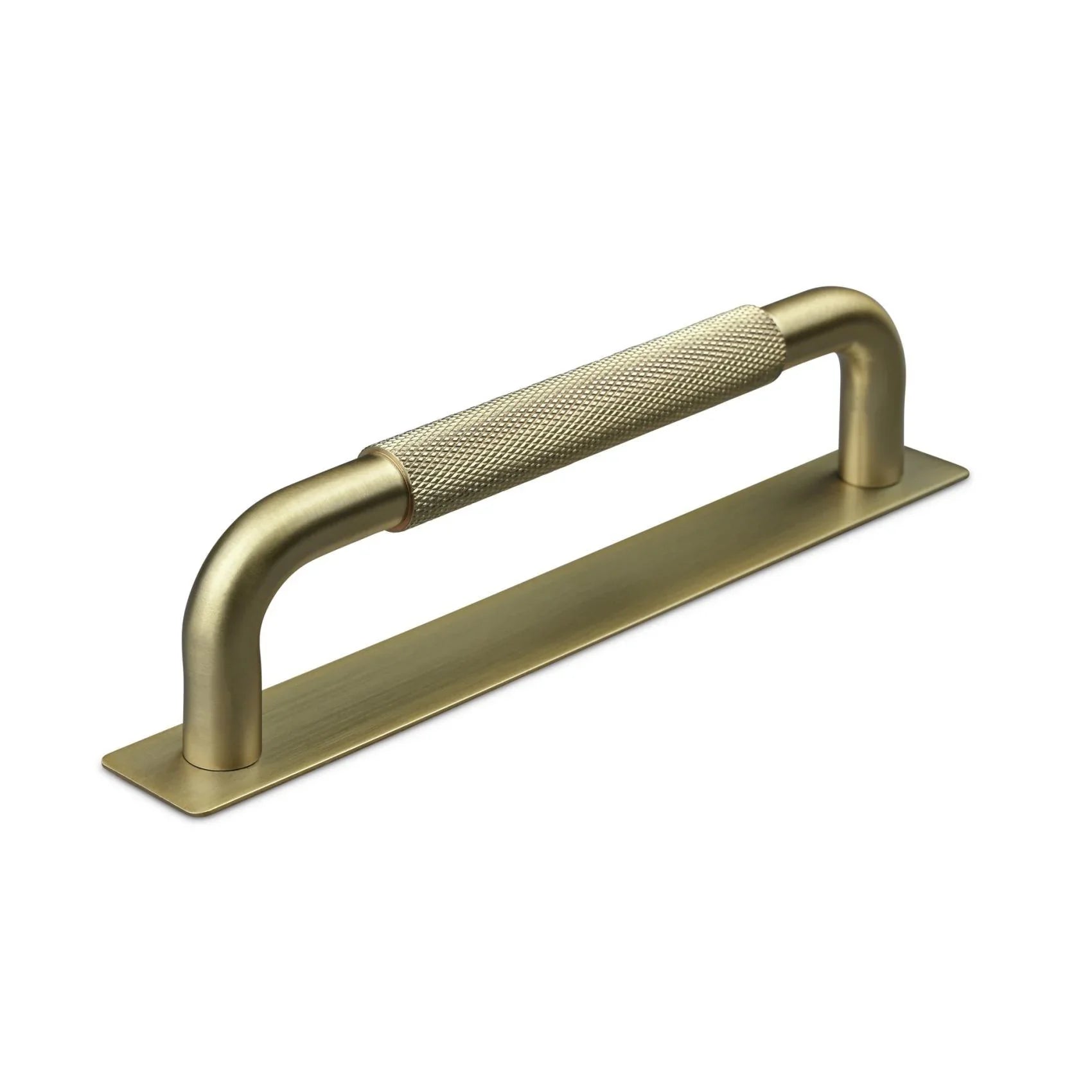 MANER PERUGIA CC128 KNURLED MAT BRASS inaltime 34 mm, grosime 12 mm, lungime 138 mm - PARIS14A.RO