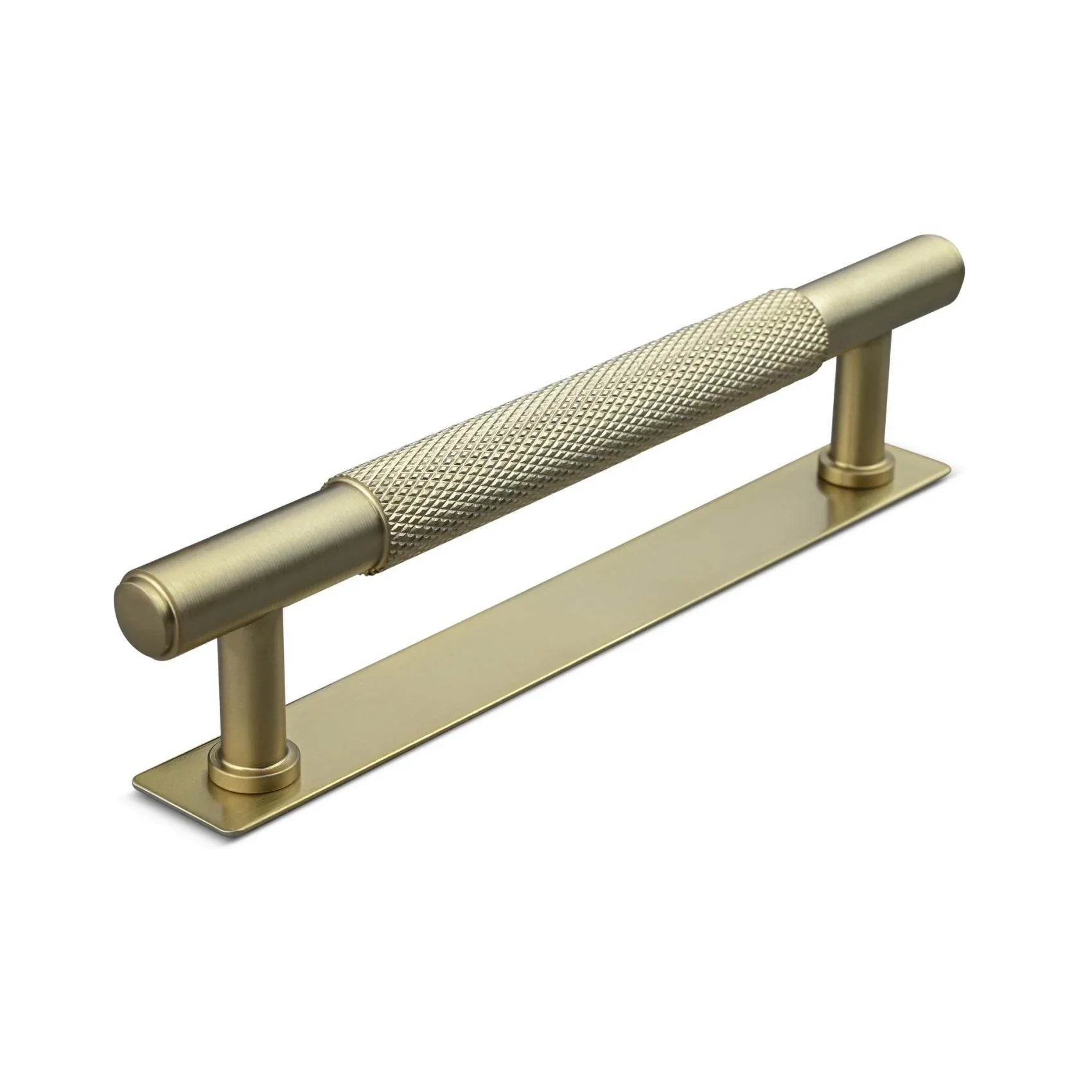 MANER SALO CC128 KNURLED MAT BRASS inaltime 35 mm, grosime 14 mm, lungime 165 mm - PARIS14A.RO