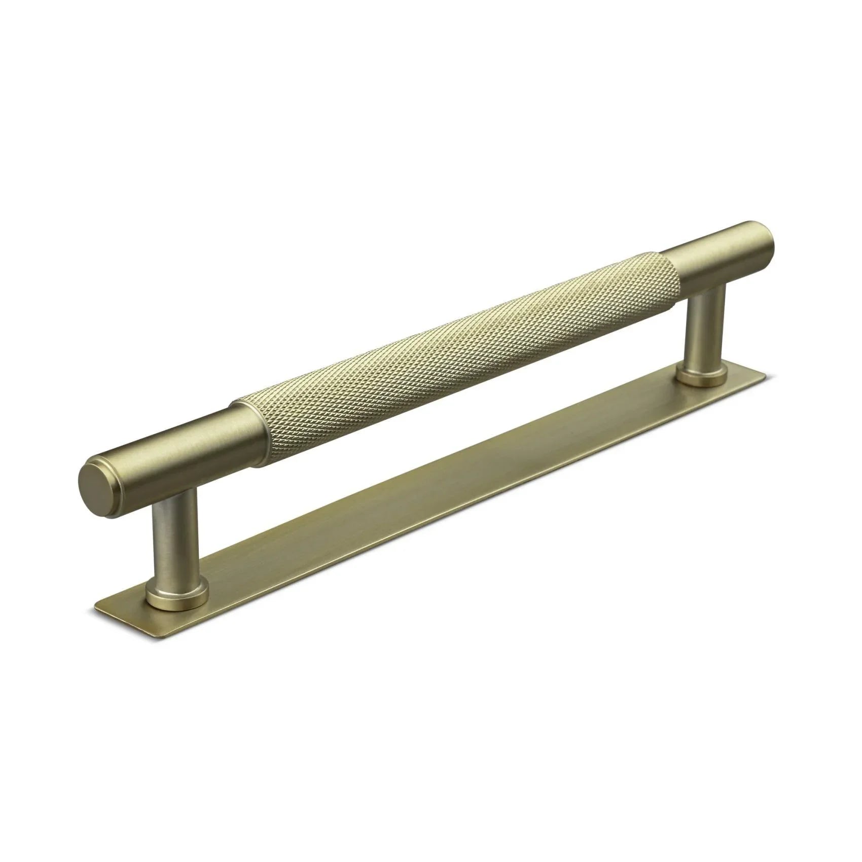 MANER SALO CC160 KNURLED MAT BRASS inaltime 35 mm, grosime 14 mm, lungime 197 mm - PARIS14A.RO