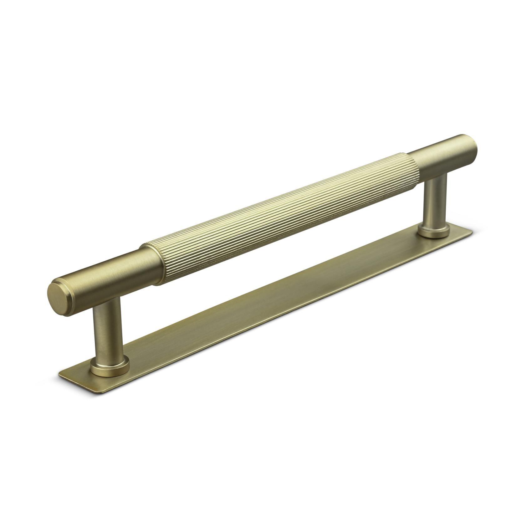 MANER SALO CC160 STRIPED MAT BRASS inaltime 35 mm, grosime 14 mm, lungime 197 mm - PARIS14A.RO