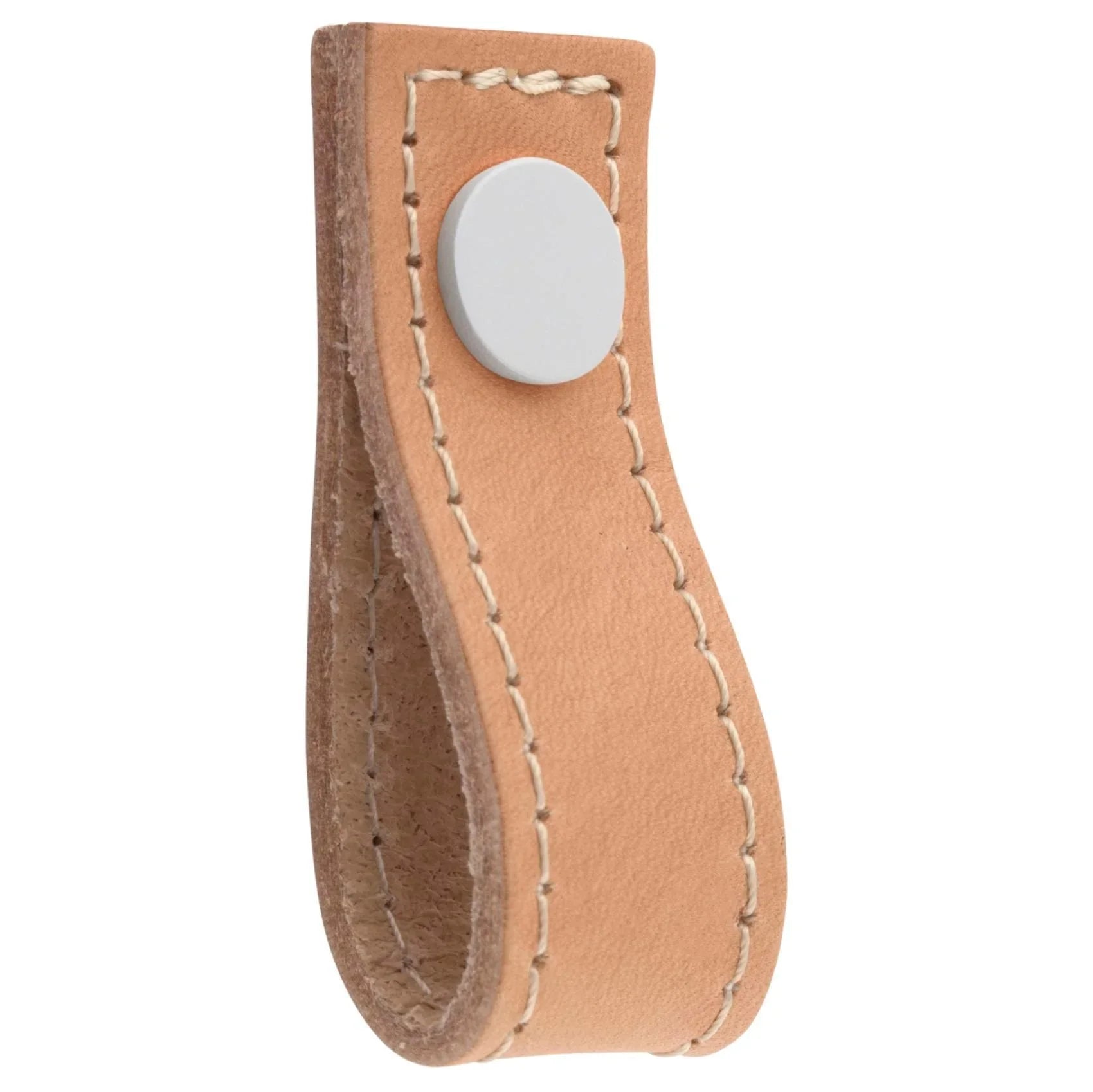 MANER TIP BUTON AVIO WHITE/LIGHT BROWN LEATHER inaltime 25 mm, grosime 2,5 mm, lungime 65 mm - PARIS14A.RO