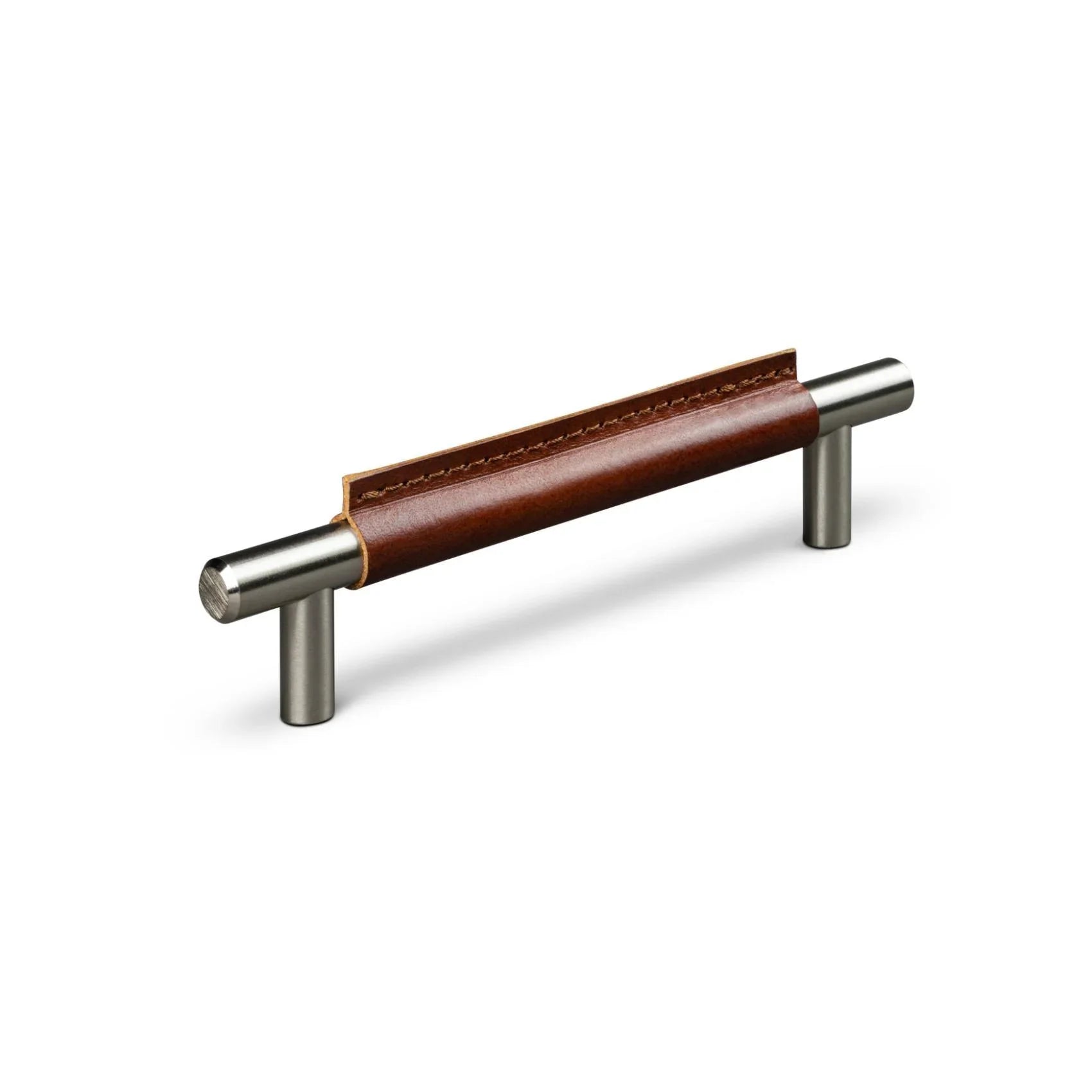 MANER TORTONA CC128 STAINLESS LOOK BROWN LEATHER SKIN OCH BROWN STITCH inaltime 35 mm, grosime 15 mm, lungime 168 mm - PARIS14A.RO