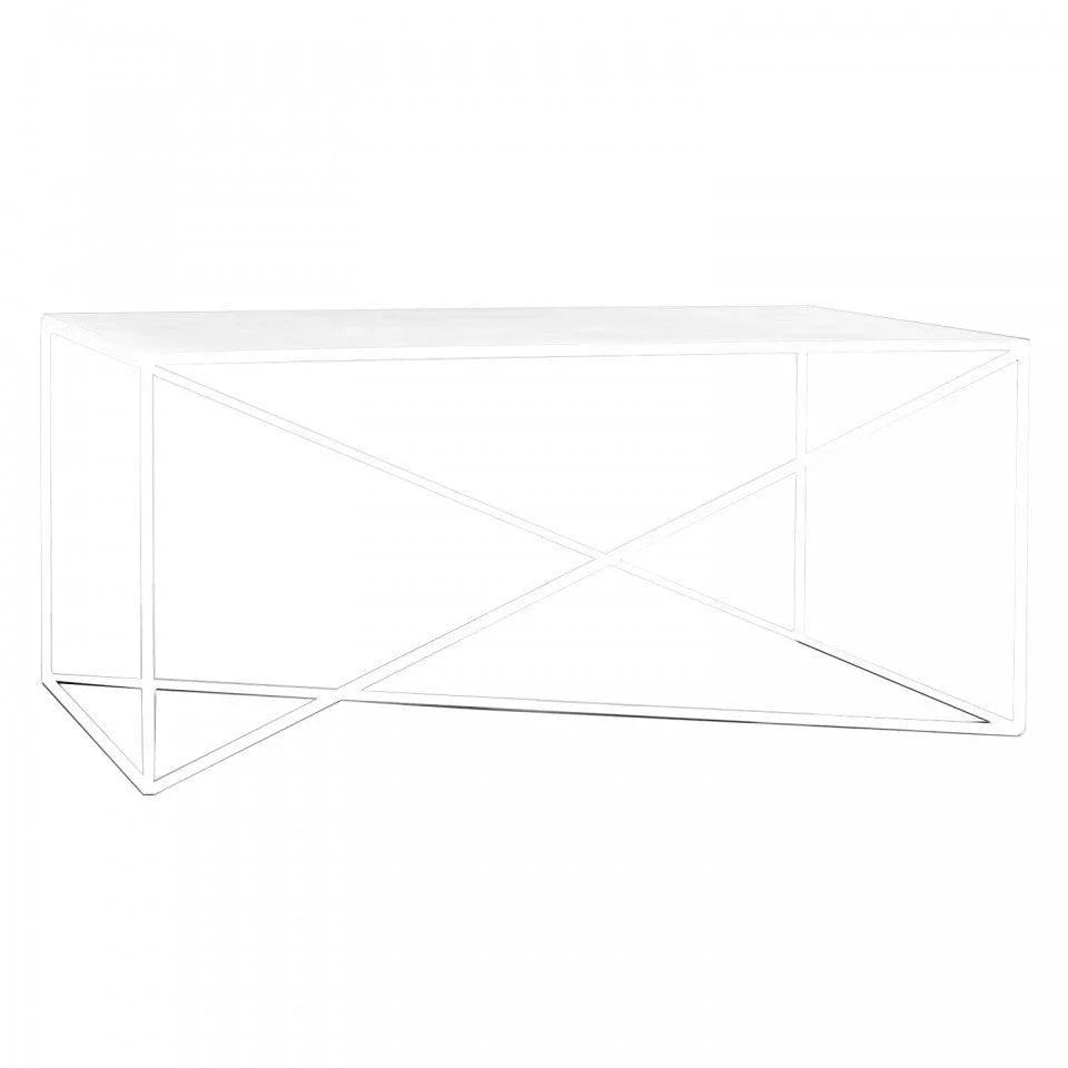 Masa alba pentru cafea din metal 60x100 cm Memo Custom Form - PARIS14A.RO