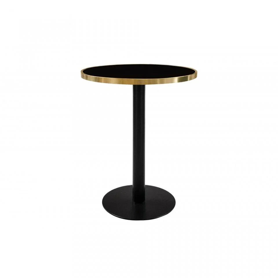 Masa bar rotunda cu blat din sticla neagra 70 cm Pigalle Versmissen - PARIS14A.RO