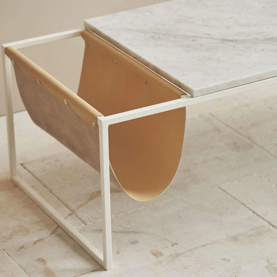 Masa de cafea alba din terrazzo si otel 55x130 cm Piero Bolia - PARIS14A.RO