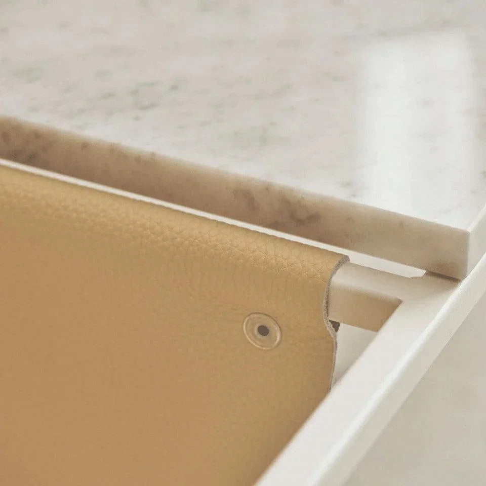 Masa de cafea alba din terrazzo si otel 55x130 cm Piero Bolia - PARIS14A.RO