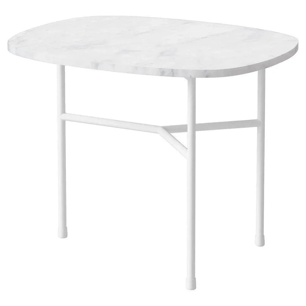 Masa de cafea alba/gri din marmura si otel 42x53 cm Pod Bolia - PARIS14A.RO