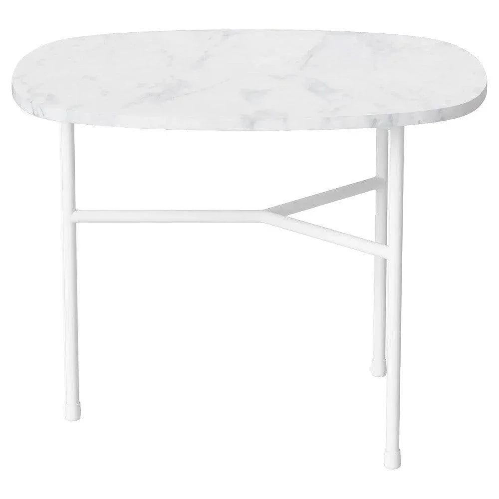Masa de cafea alba/gri din marmura si otel 42x53 cm Pod Bolia - PARIS14A.RO