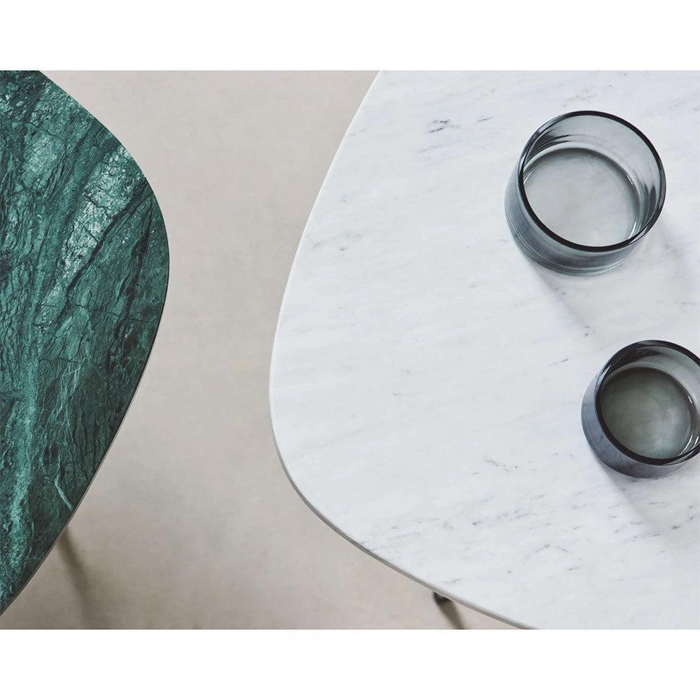 Masa de cafea alba/gri din marmura si otel 42x53 cm Pod Bolia - PARIS14A.RO