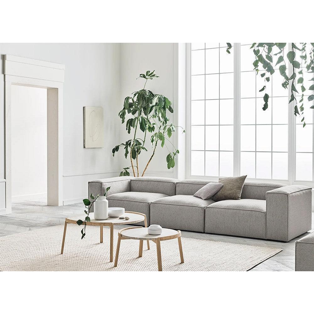 Masa de cafea alba/maro din marmura si lemn 65 cm Mix Bolia - PARIS14A.RO