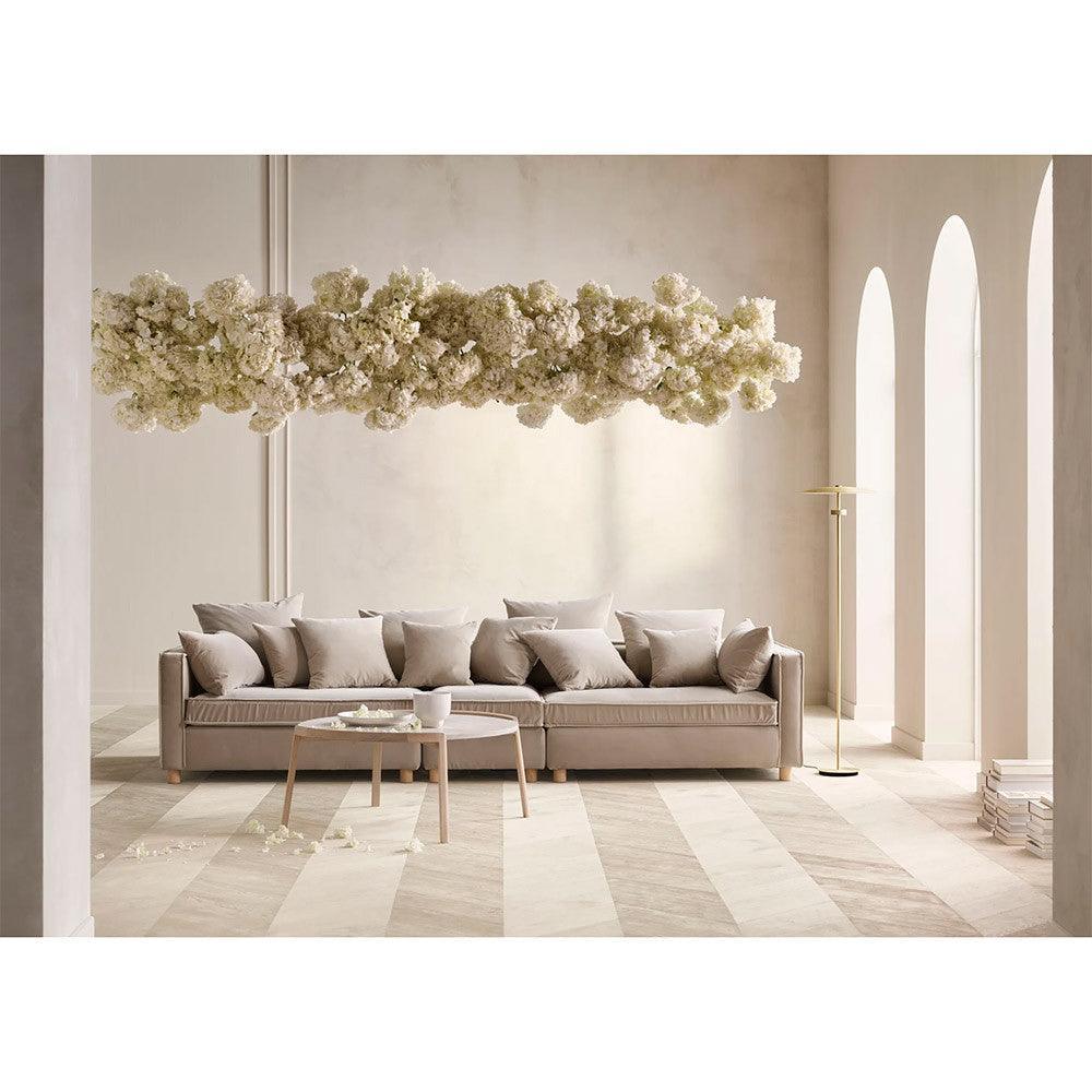 Masa de cafea alba/maro din marmura si lemn 65 cm Mix Bolia - PARIS14A.RO