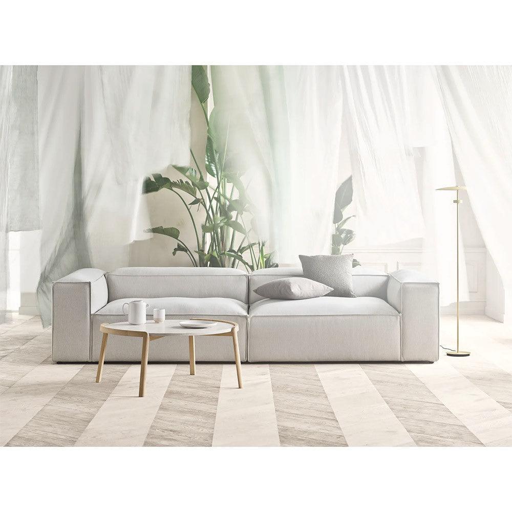 Masa de cafea alba/maro din marmura si lemn 65 cm Mix Bolia - PARIS14A.RO