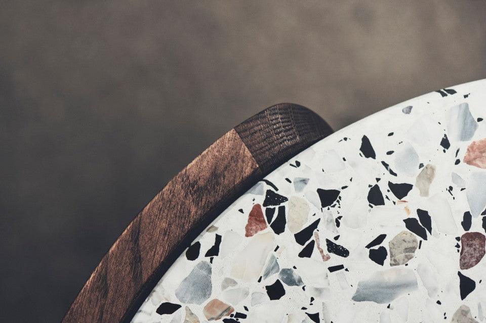 Masa de cafea alba/maro din terrazzo si lemn 46 cm Mix Bolia - PARIS14A.RO