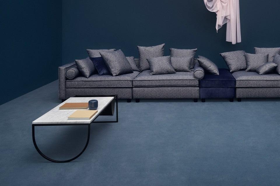 Masa de cafea alba/neagra din terrazzo si otel 55x130 cm Piero Bolia - PARIS14A.RO