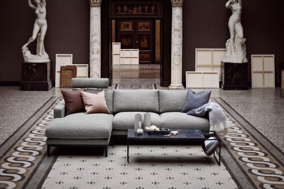 Masa de cafea alba/neagra din terrazzo si otel 55x130 cm Piero Bolia - PARIS14A.RO