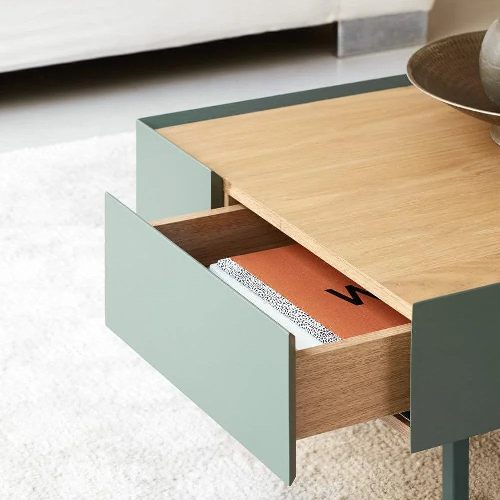 Masă de cafea Arista 2 sertare verzi - PARIS14A.RO