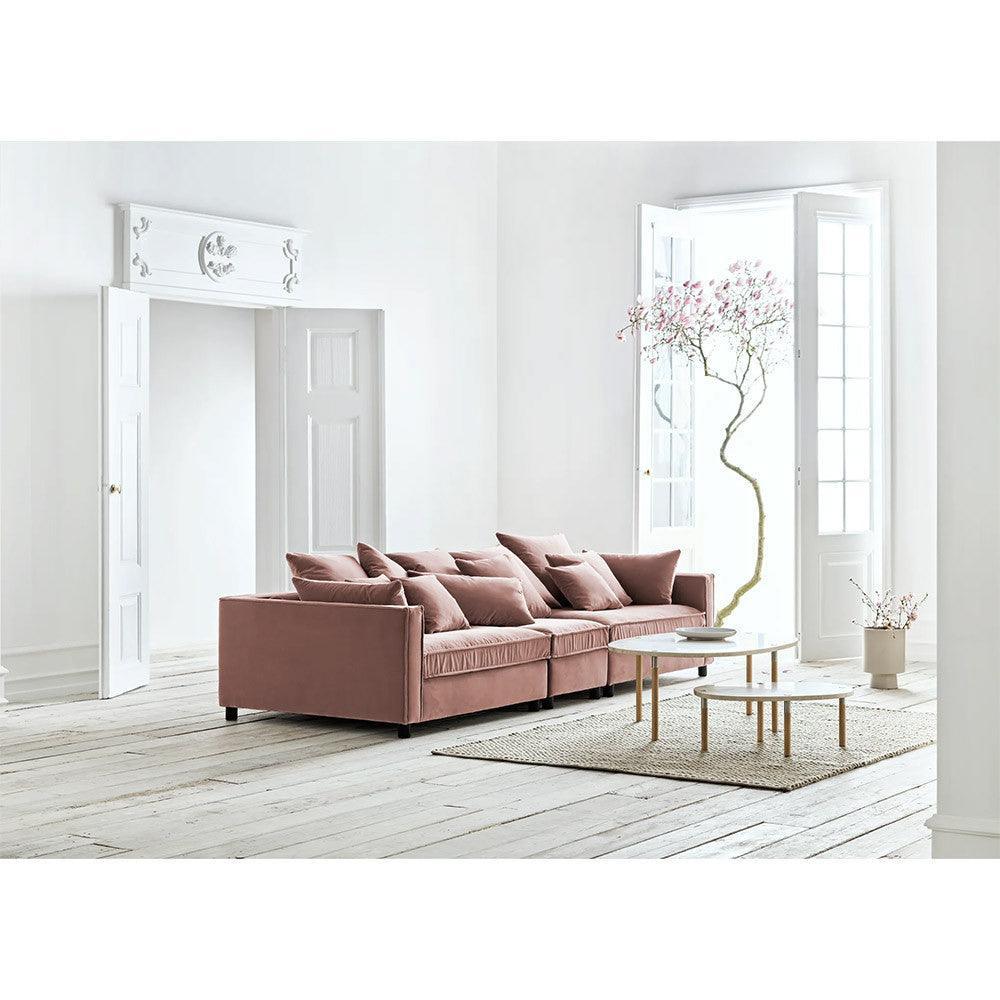 Masa de cafea bej nisipiu din travertin si lemn 52x72 cm Tuk Medium Bolia - PARIS14A.RO