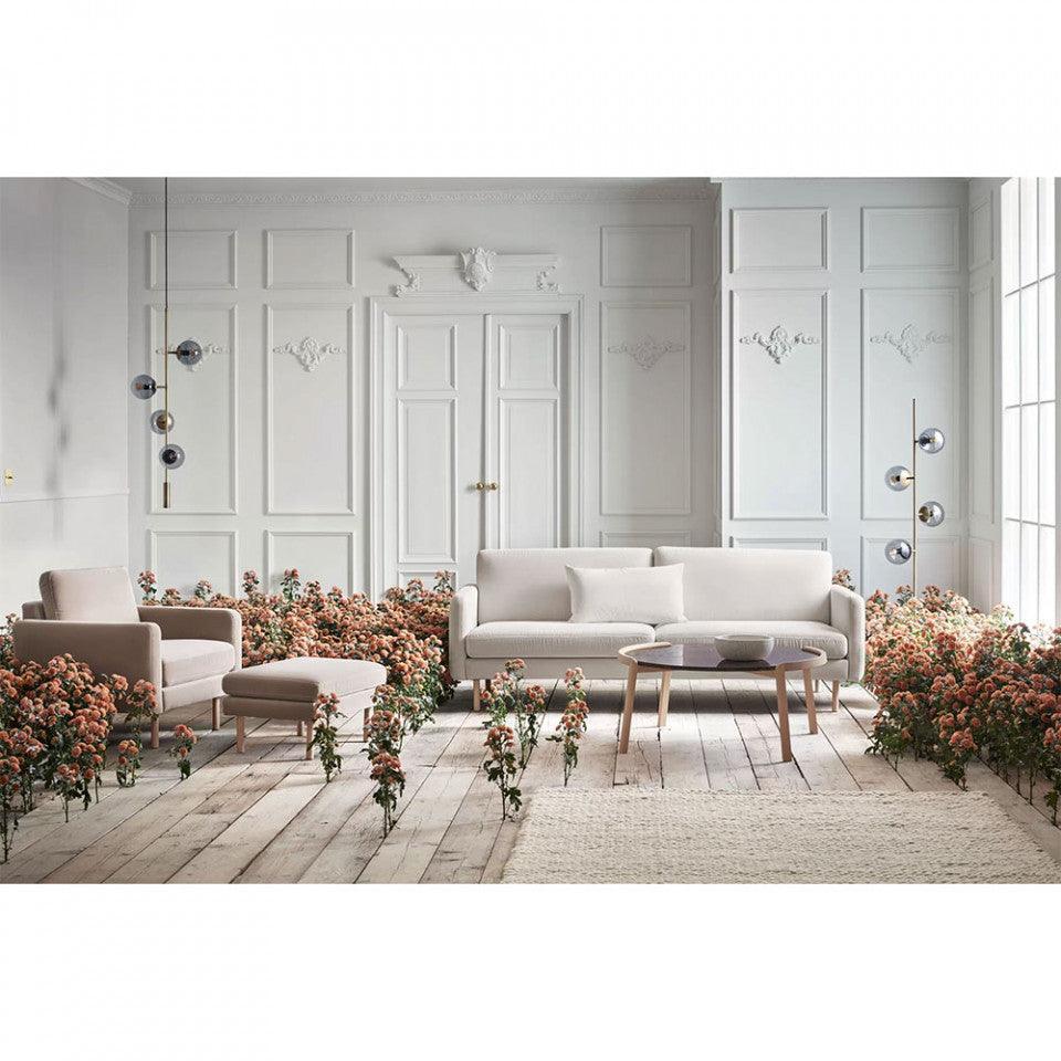 Masa de cafea bej nisipiu/maro din travertin si lemn de stejar 94 cm Mix Bolia - PARIS14A.RO