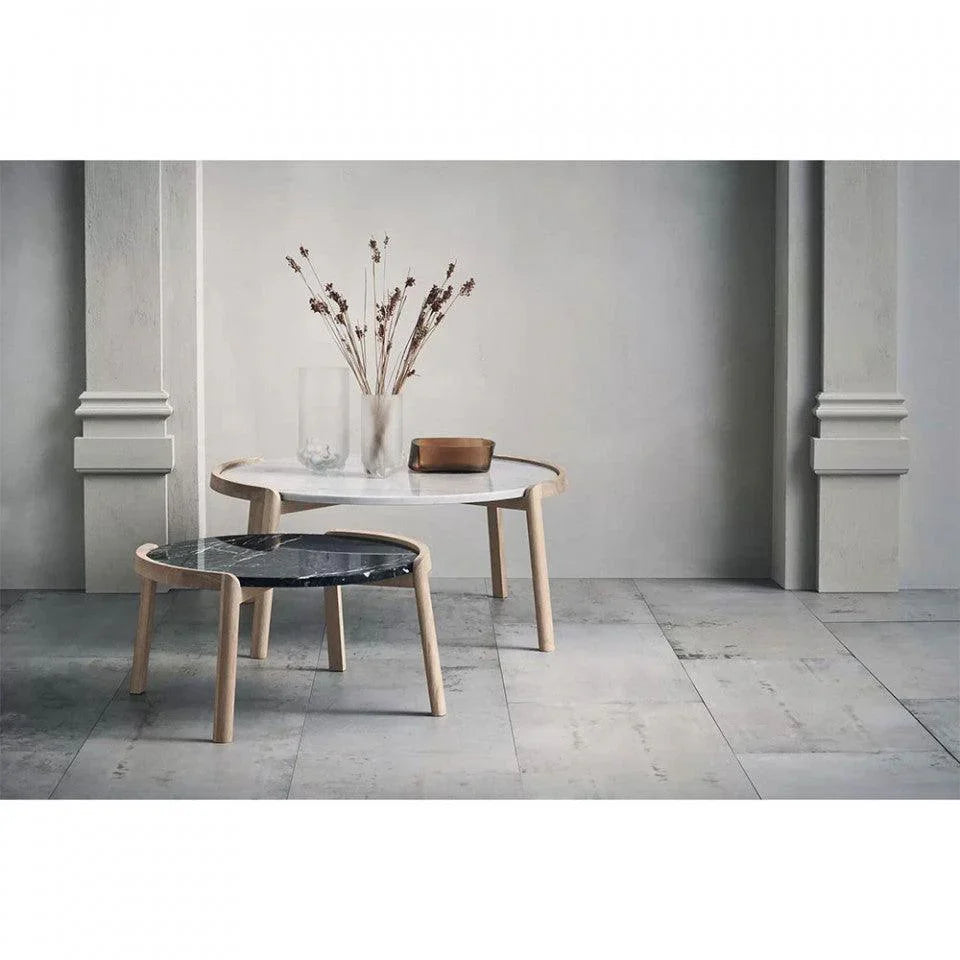 Masa de cafea bej nisipiu/maro din travertin si lemn de stejar 94 cm Mix Bolia - PARIS14A.RO