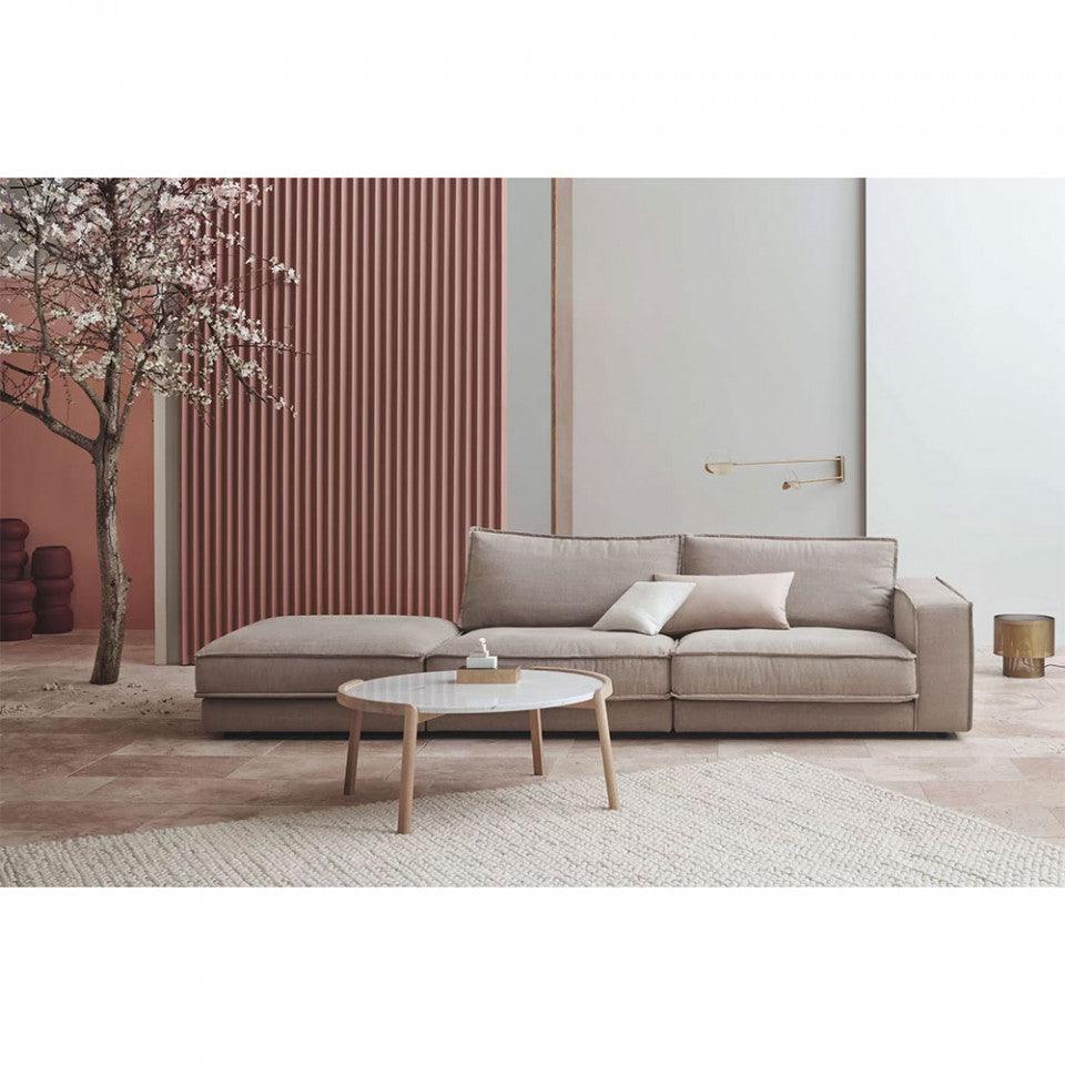 Masa de cafea bej nisipiu/maro din travertin si lemn de stejar 94 cm Mix Bolia - PARIS14A.RO