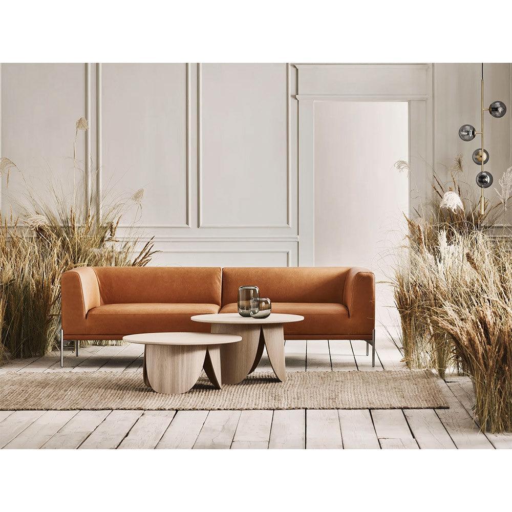 Masa de cafea crem din lemn de stejar 80 cm Peyote Bolia - PARIS14A.RO