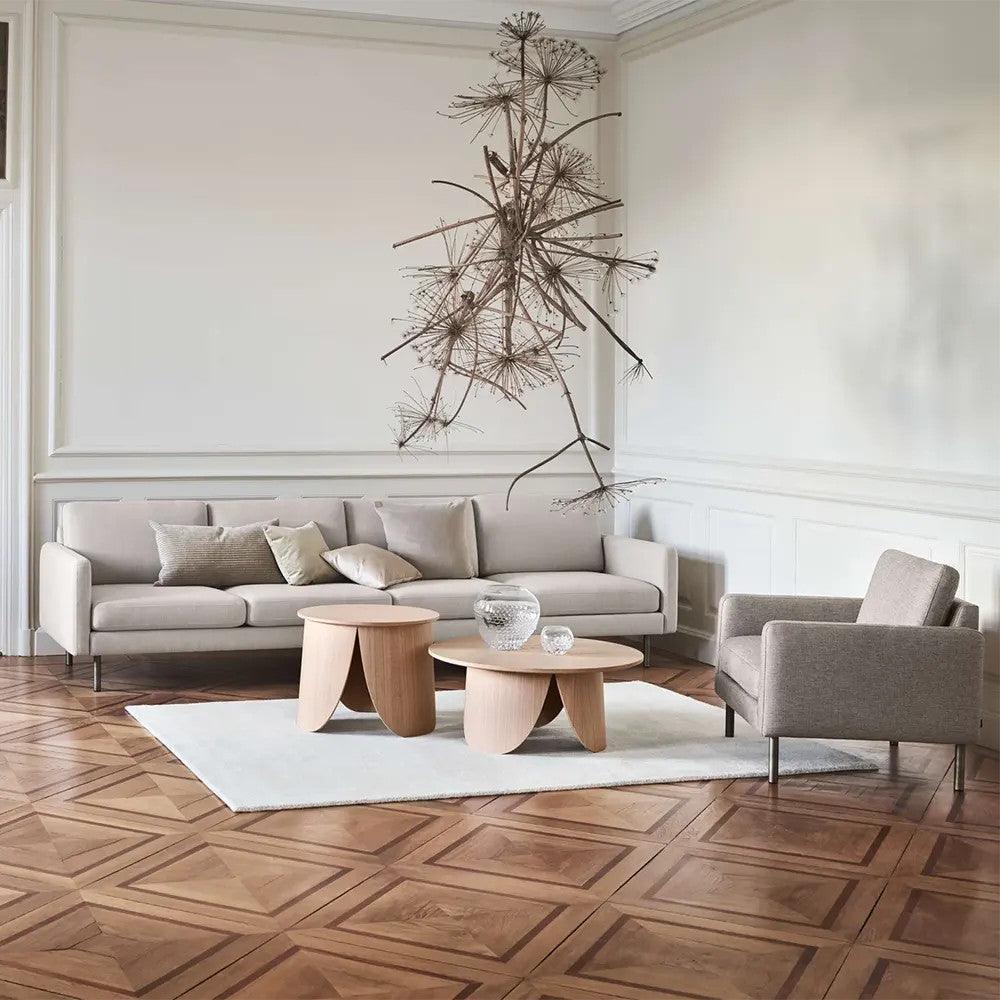 Masa de cafea crem din lemn de stejar 80 cm Peyote Bolia - PARIS14A.RO