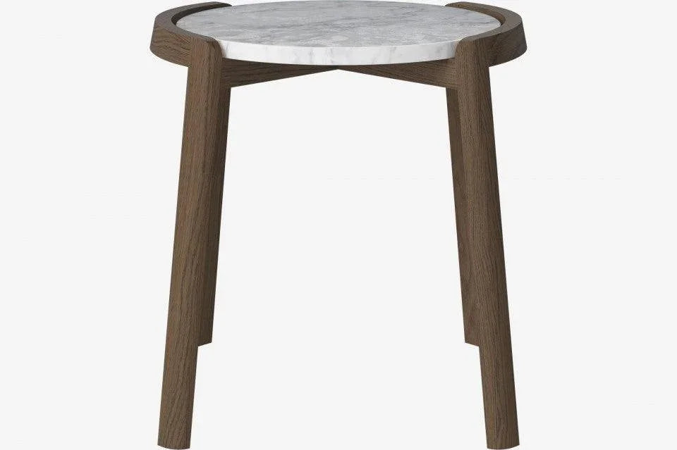 Masa de cafea gri/maro din marmura si lemn 46 cm Mix Bolia - PARIS14A.RO