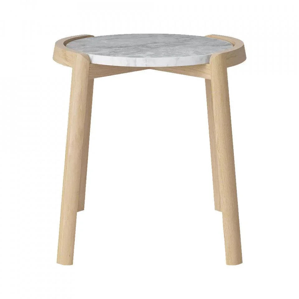 Masa de cafea gri/maro din marmura si lemn de stejar 46 cm Mix Bolia - PARIS14A.RO