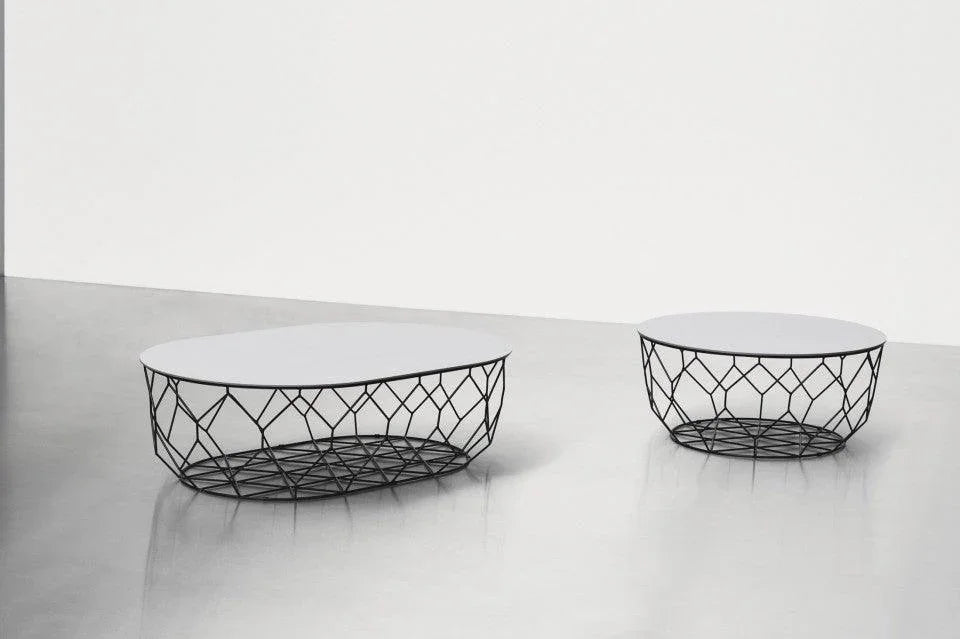 Masa de cafea gri/neagra din lemn si otel 85x127 cm Comb Ellipse Bolia - PARIS14A.RO