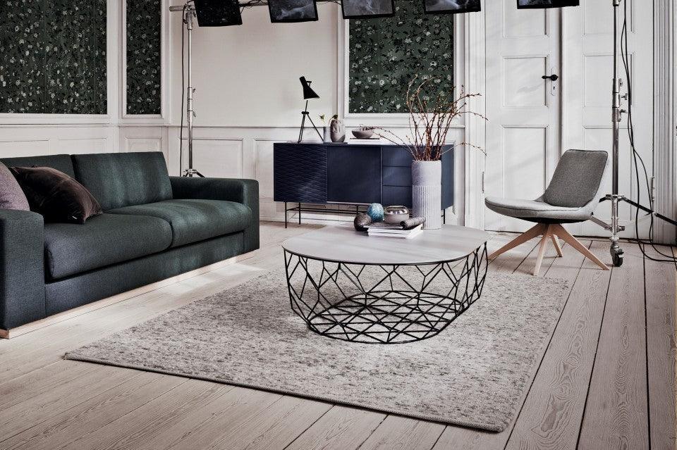 Masa de cafea gri/neagra din lemn si otel 85x127 cm Comb Ellipse Bolia - PARIS14A.RO