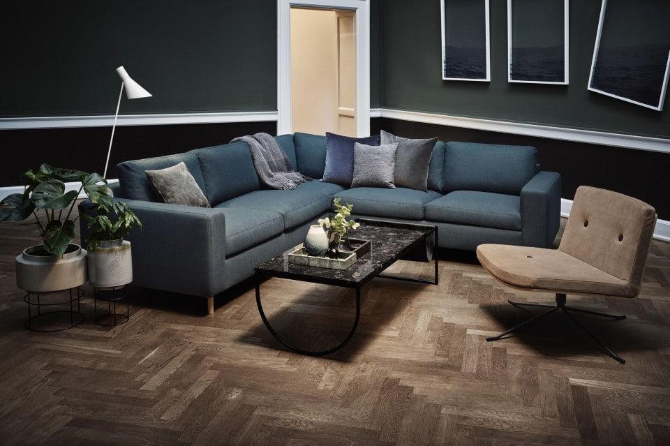 Masa de cafea maro/neagra din marmura si otel 55x130 cm Piero Bolia - PARIS14A.RO