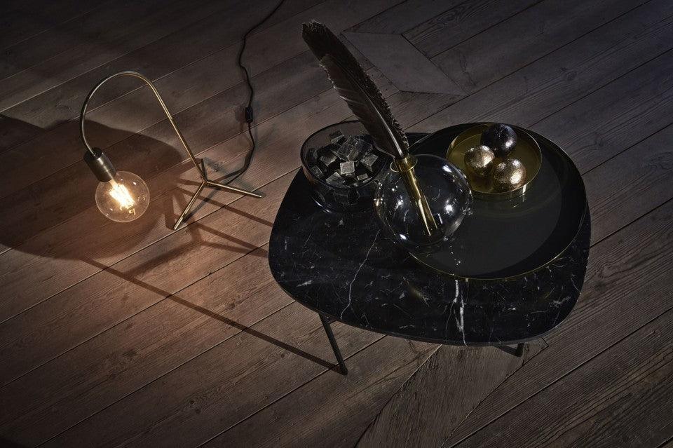 Masa de cafea neagra din marmura si otel 41x53 cm Pod Bolia - PARIS14A.RO