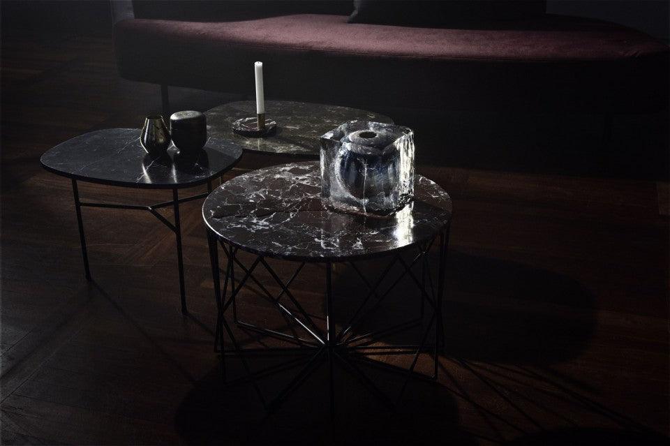 Masa de cafea neagra din marmura si otel 41x53 cm Pod Bolia - PARIS14A.RO