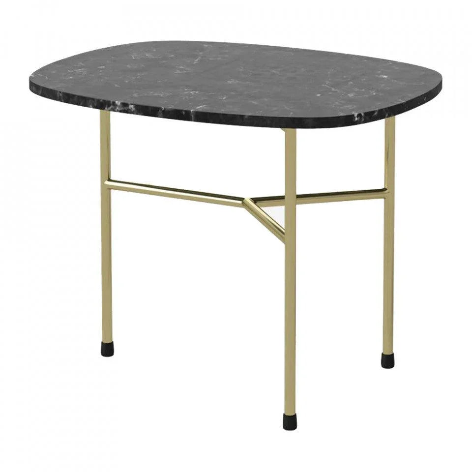 Masa de cafea neagra/aurie din marmura si otel 41x53 cm Pod Bolia - PARIS14A.RO