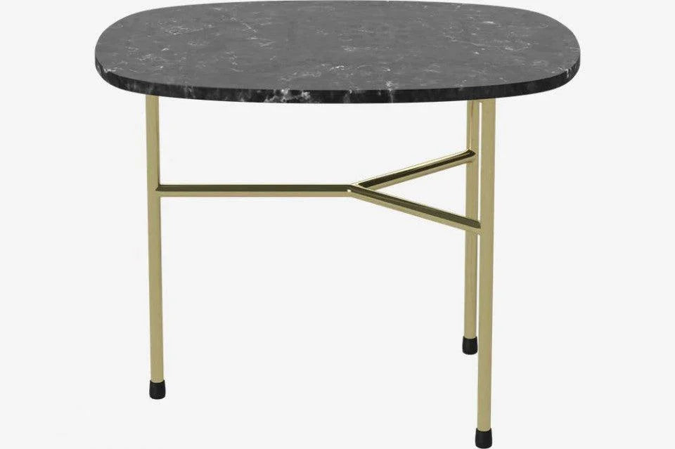 Masa de cafea neagra/aurie din marmura si otel 41x53 cm Pod Bolia - PARIS14A.RO