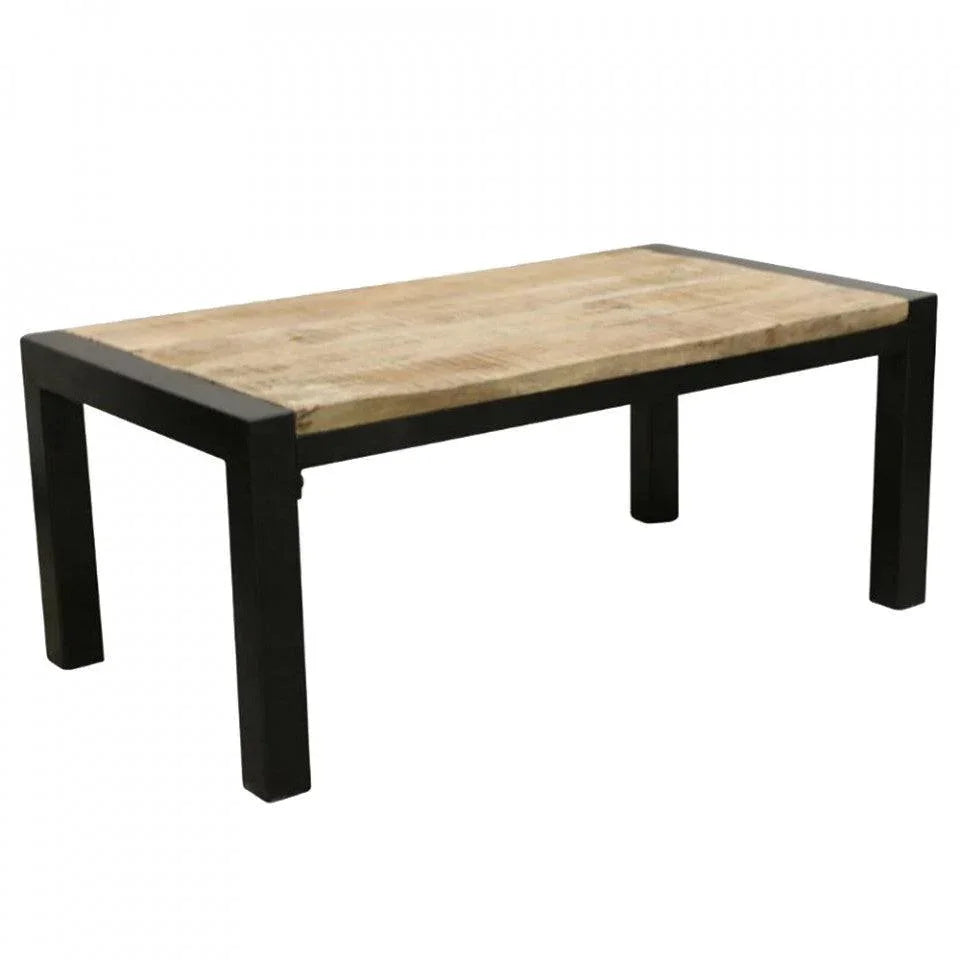 Masa de cafea neagra/maro din lemn de mango si fier 60x110 cm Vintage Raw Materials - PARIS14A.RO