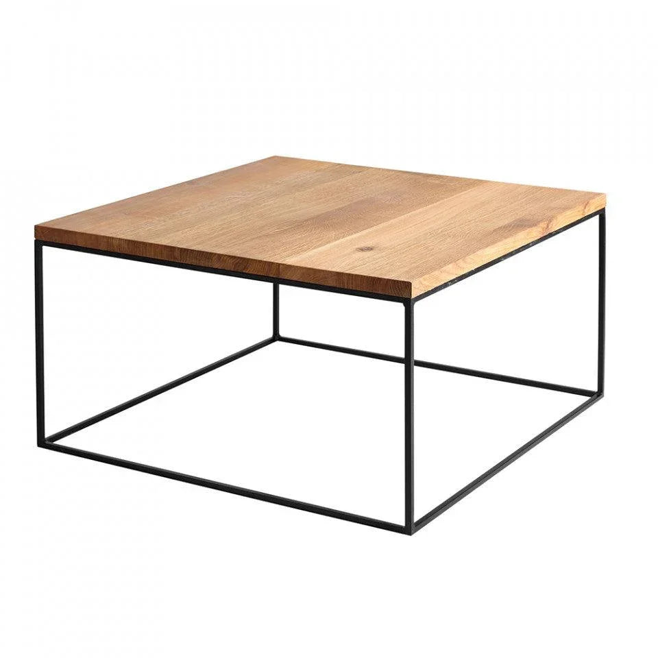 Masa de cafea neagra/maro din lemn si metal 80x80 cm Tensio Custom Form - PARIS14A.RO