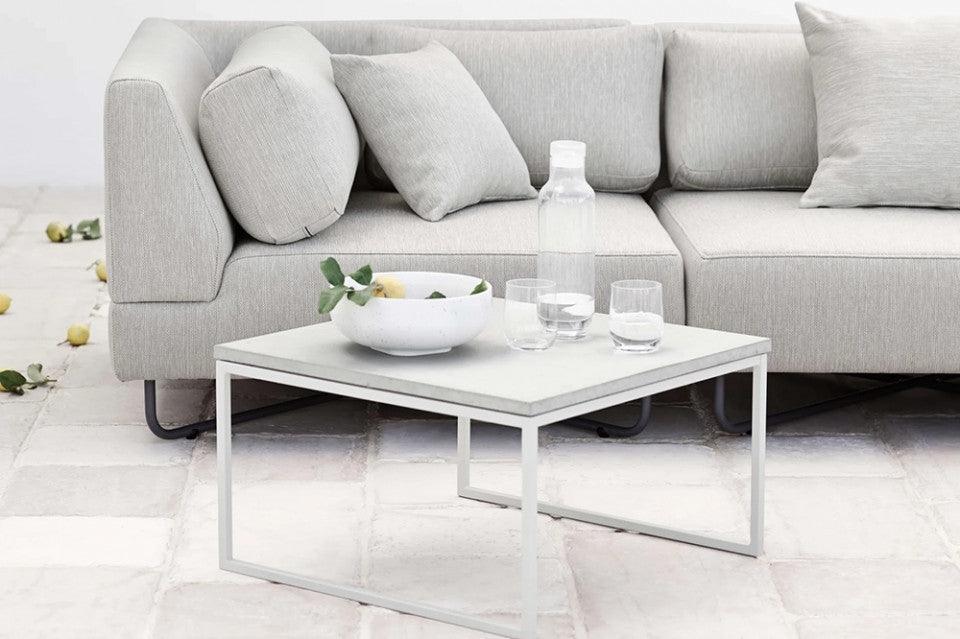 Masa de cafea pentru exterior gri inchis din beton si otel 60x60 cm Como Bolia - PARIS14A.RO